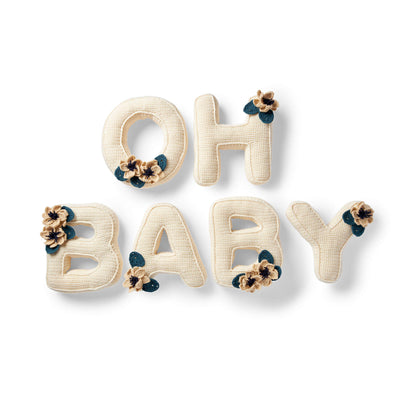 Bernat Oh Baby Spring Alphabet Crochet Pillows Crochet Pillow made in Bernat Super Value yarn