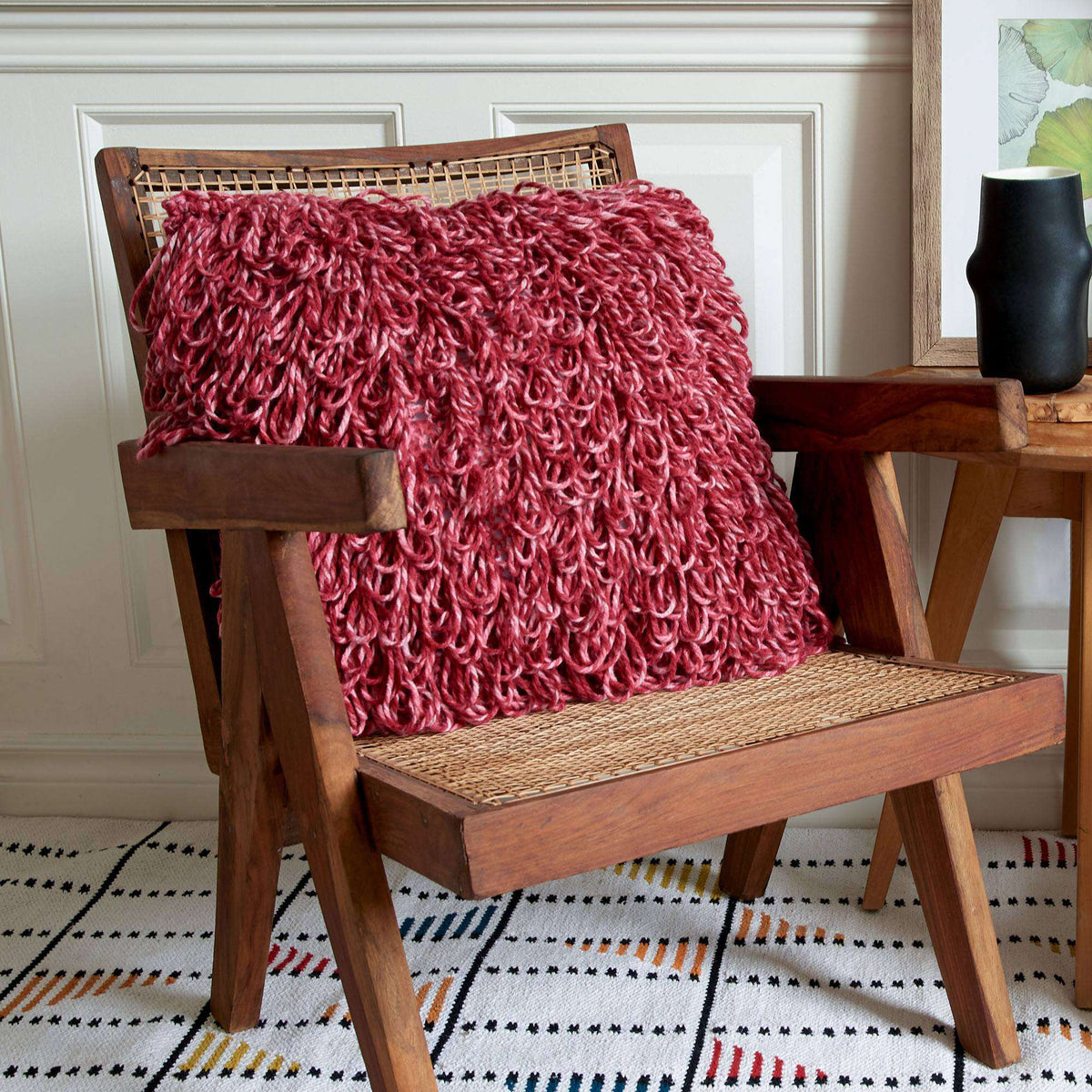 Crochet Pillow made in Bernat Softee Chunky Twist yarn