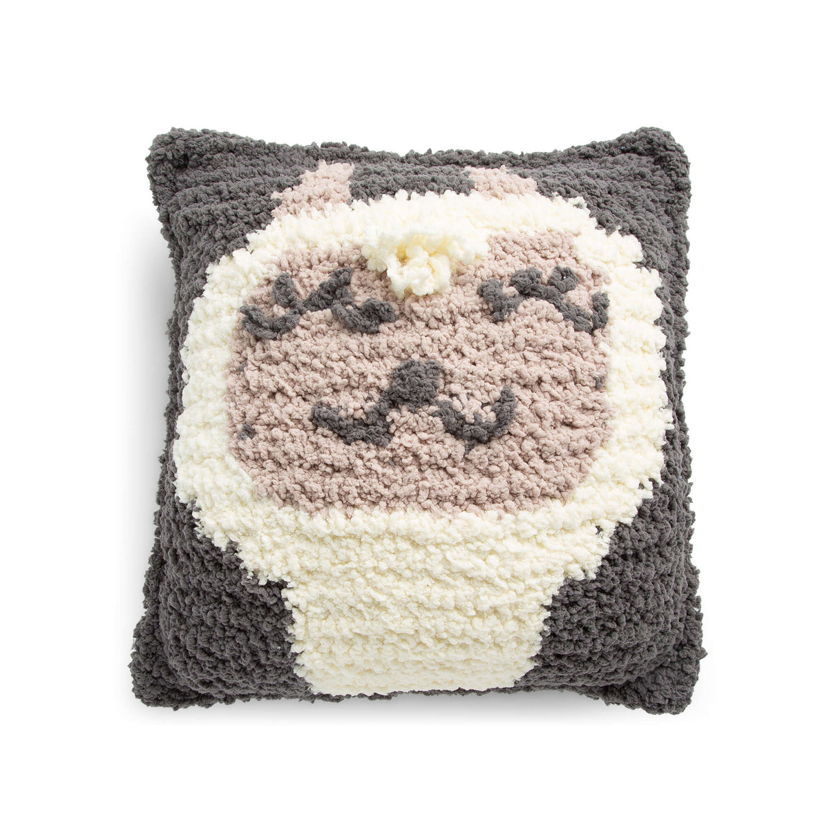 Crochet Pillow made in Bernat Sheepy yarn