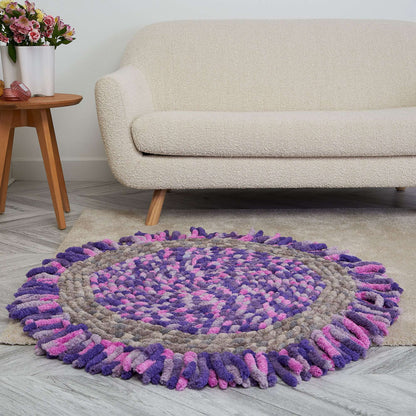 Bernat Round and Round Crochet Color Block Rug Crochet Rug made in Bernat Blanket Extra Thick yarn