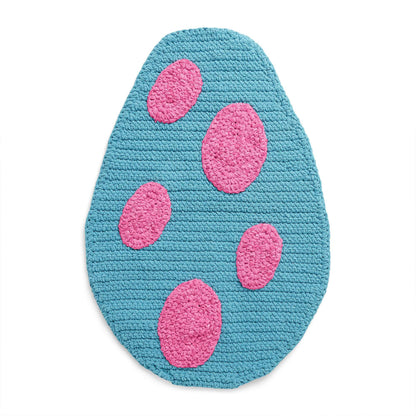 Bernat Crochet Dino Egg Rug Crochet Rug made in Bernat Baby Blanket yarn