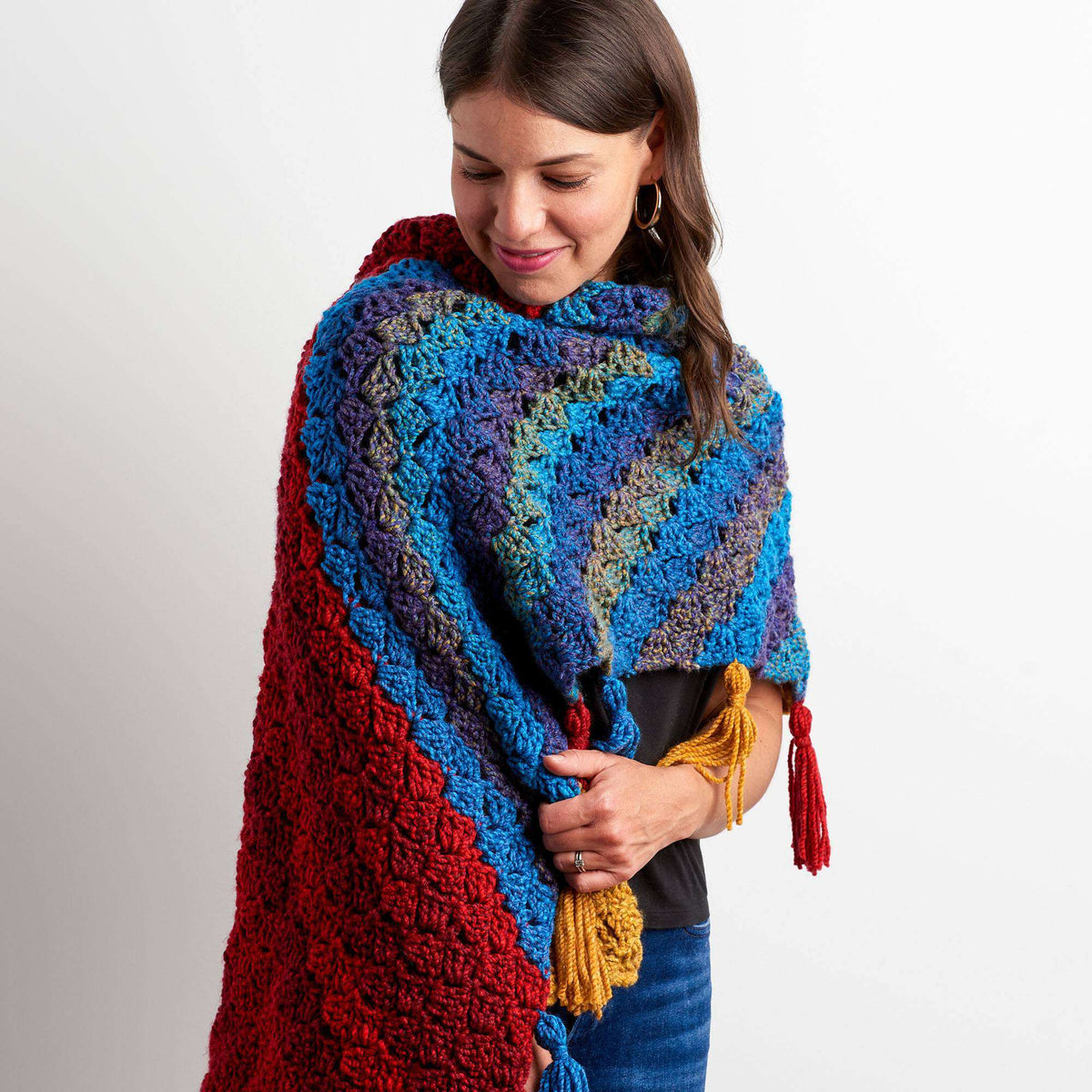 Crochet Blanket made in Bernat Wavelength yarn
