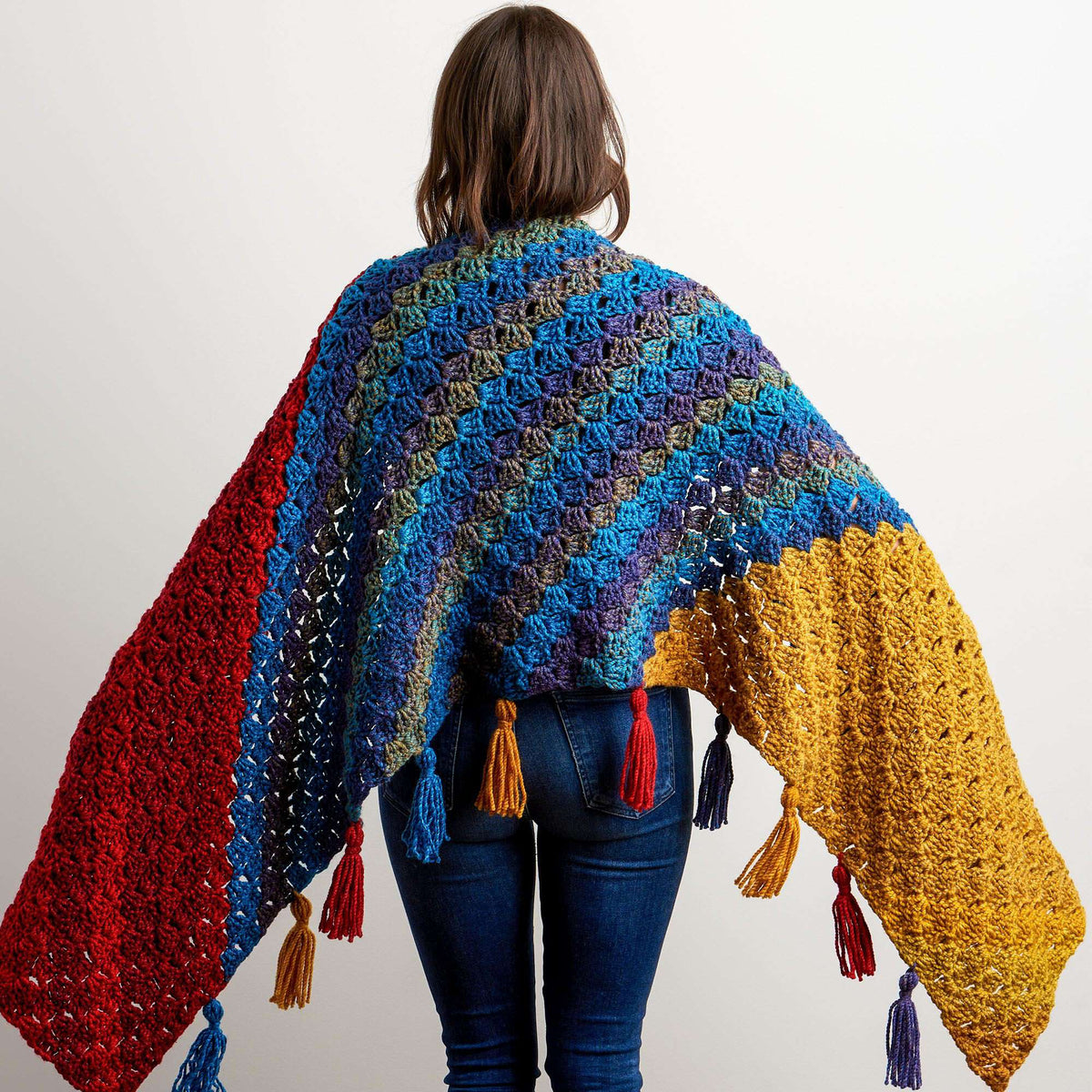 Crochet Blanket made in Bernat Wavelength yarn