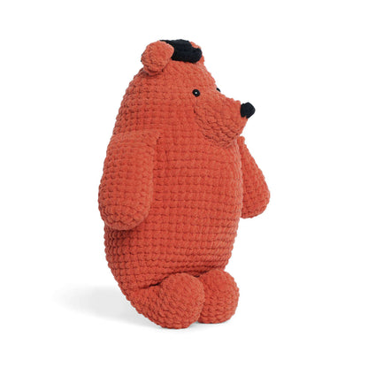 Bernat Big Crochet Bear In a Tiny Hat Crochet Toy made in Bernat Blanket yarn