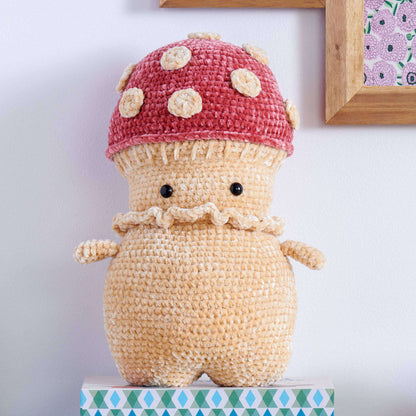 Bernat Florence the Fungi Crochet Toy Crochet Toy made in Bernat Velvet yarn