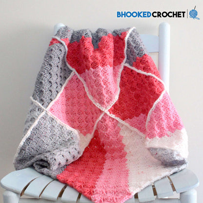 Bernat Geometric Crochet Baby Blanket Crochet Blanket made in Bernat Pop! yarn