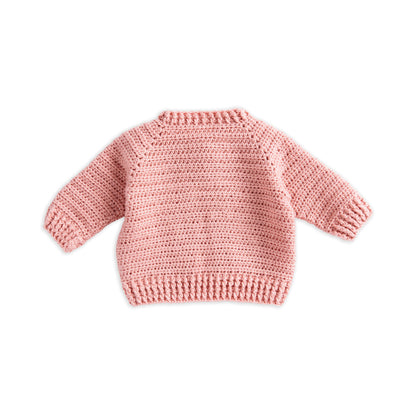 Bernat Embroidered Crochet Baby Cardigan Soft Peach