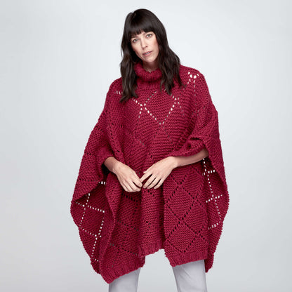 Bernat Garter Lace Knit Poncho Knit Poncho made in Bernat Roving yarn