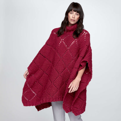 Bernat Garter Lace Knit Poncho Knit Poncho made in Bernat Roving yarn