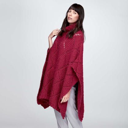Bernat Garter Lace Knit Poncho Knit Poncho made in Bernat Roving yarn