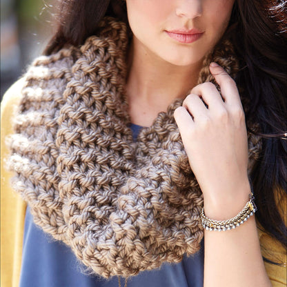 Bernat Knit Simple Garter Cowl Knit Cowl made in Bernat Mega Bulky yarn