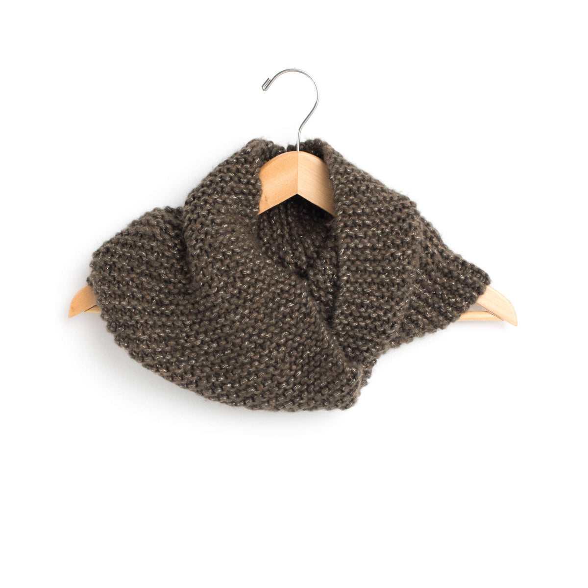 Knit Cowl made in Bernat Dazzle yarn