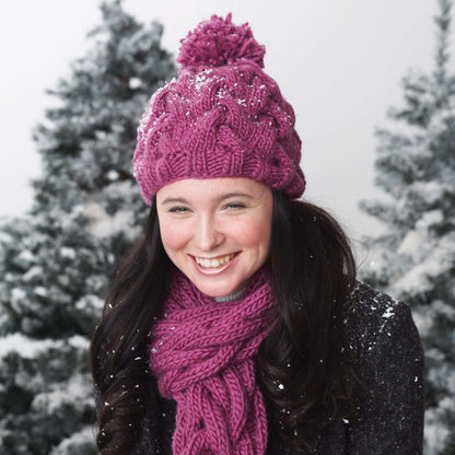 Bernat Knit Snowdrift Cable Set Scarf
