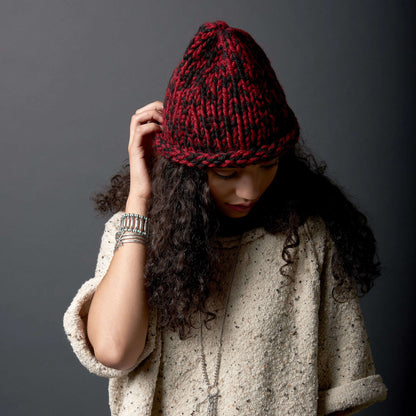 Bernat Knit Raised Beanie Knit Hat made in Bernat Softee Chunky yarn