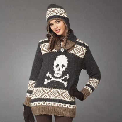 Bernat Knit Hardcore Hat and Pullover Set 4/5 XL