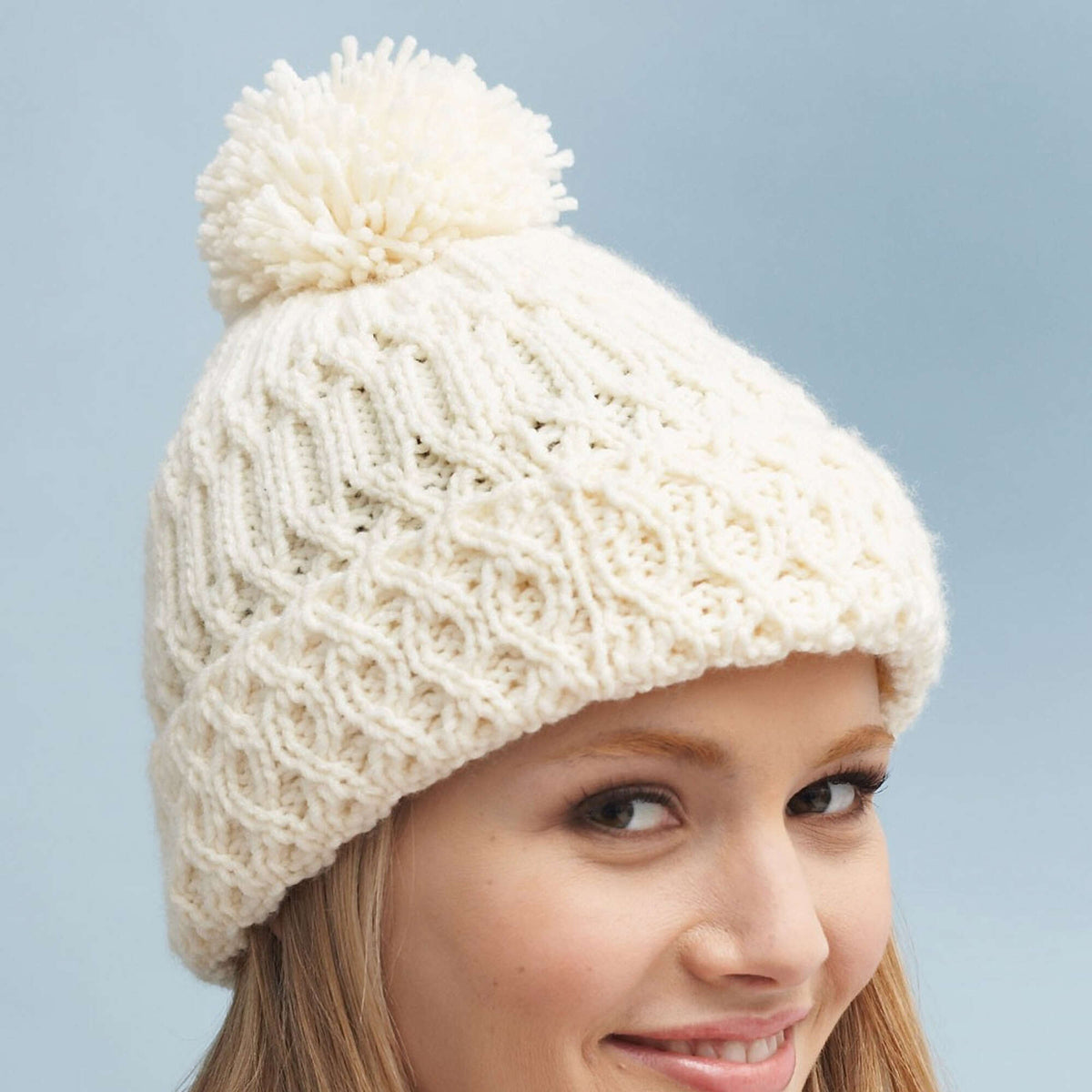 Knit Hat made in Bernat Super Value yarn
