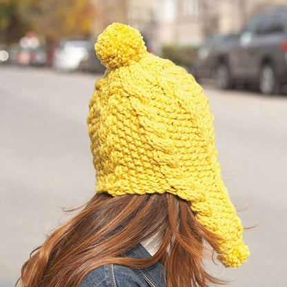 Bernat Knit Golden Glow Earflap Hat Knit Hat made in Bernat Softee Chunky yarn