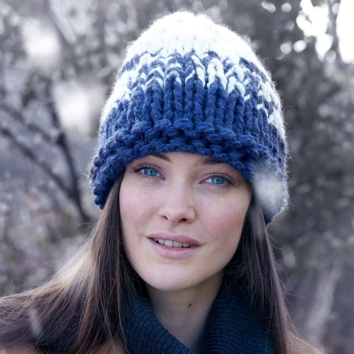 Knit Hat made in Bernat Wool-Up Bulky yarn