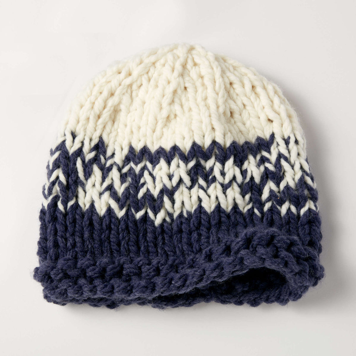 Knit Hat made in Bernat Wool-Up Bulky yarn