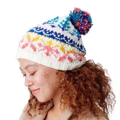 Bernat Love to Knit Fair Isle Hat Knit Hat made in Bernat Super Value yarn