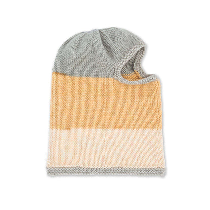 Bernat Striped Knit Balaclava Knit Hat made in Bernat Pop yarn