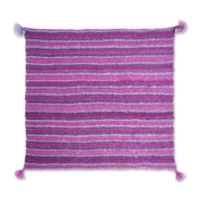 Bernat Garter and Tassels Knit Blanket Scarf Knit Blanket made in Bernat Plentiful yarn