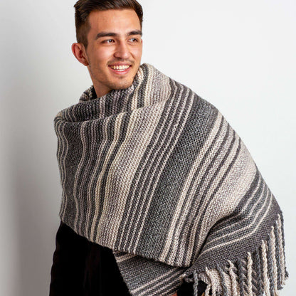 Bernat Pearl Stripes Knit Scarf Knit Scarf made in Bernat Wavelength yarn