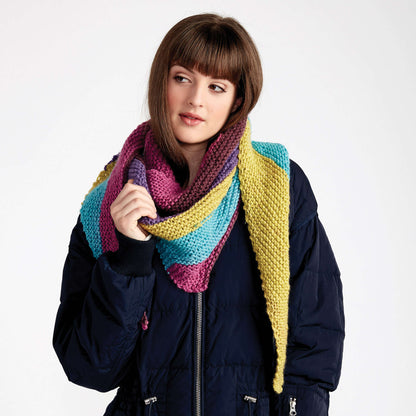 Bernat Knit Triangle Shawl Knit Shawl made in Bernat Pop! yarn