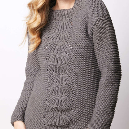 Bernat Center Fan Knit Pullover XL