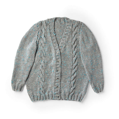 Bernat Simple Cable Knit Cardigan 4/5XL