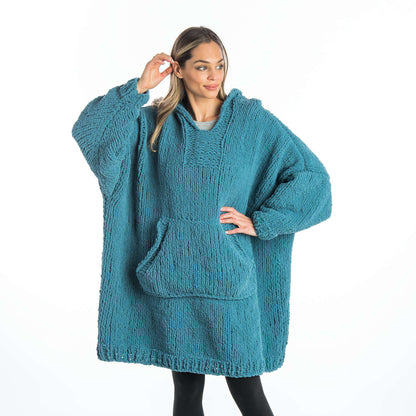 Bernat Lounge Around Knit Blanket Hoodie XS/XL