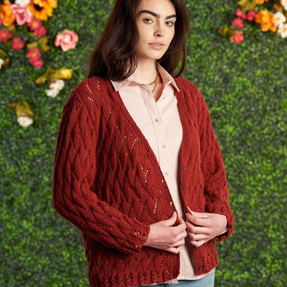 Bernat Knit Lacy Short Cardigan 4/5 XL