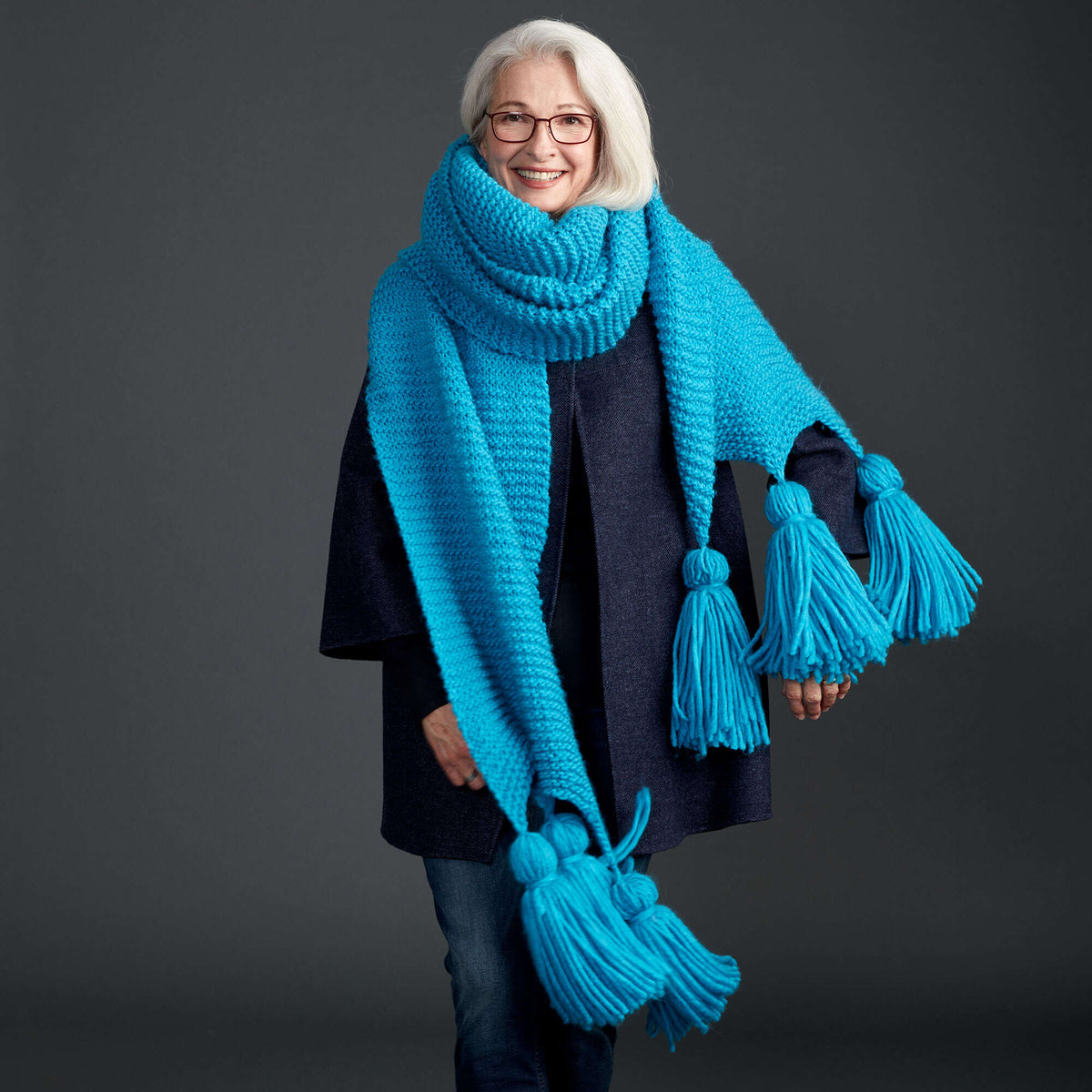 Knit Scarf made in Bernat Roving yarn