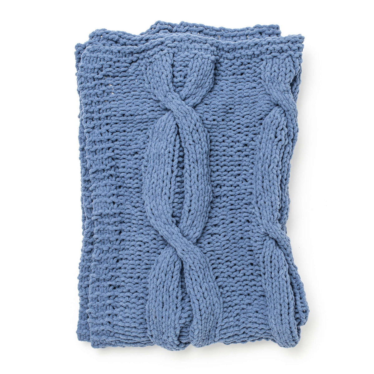 Knit Blanket made in Bernat Baby Blanket yarn