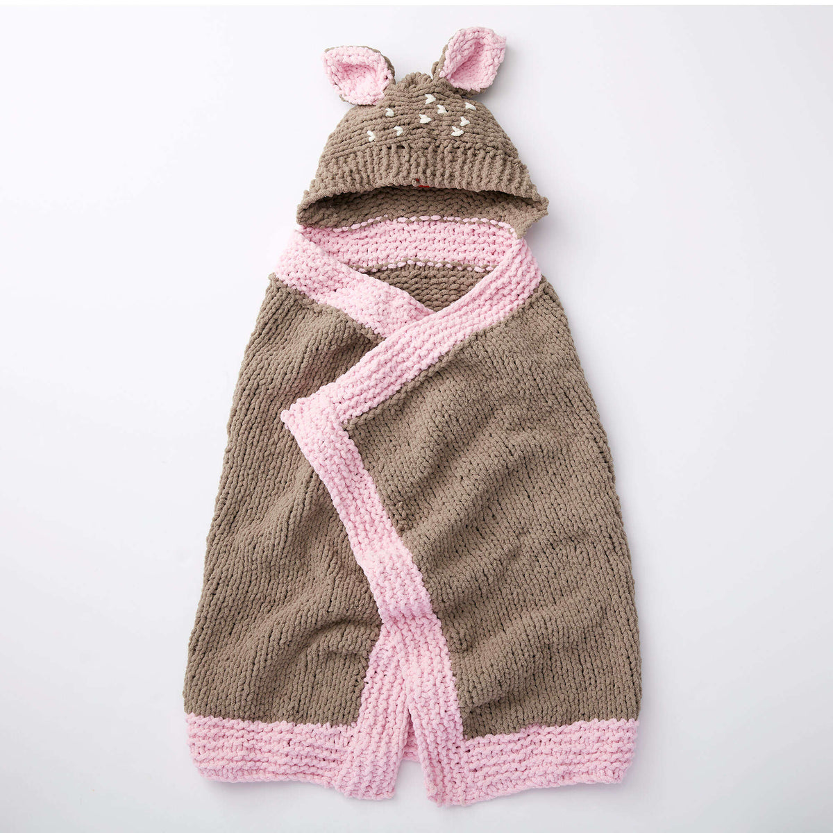 Knit Blanket made in Bernat Baby Blanket yarn