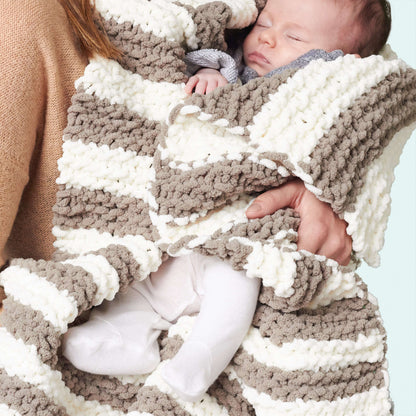Bernat In a Wink Knit Baby Blanket Baby Sand
