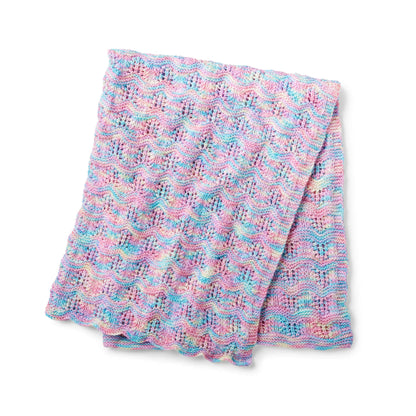 Bernat Baby Ripple Afghan Knit Blanket made in Bernat Baby Sport yarn