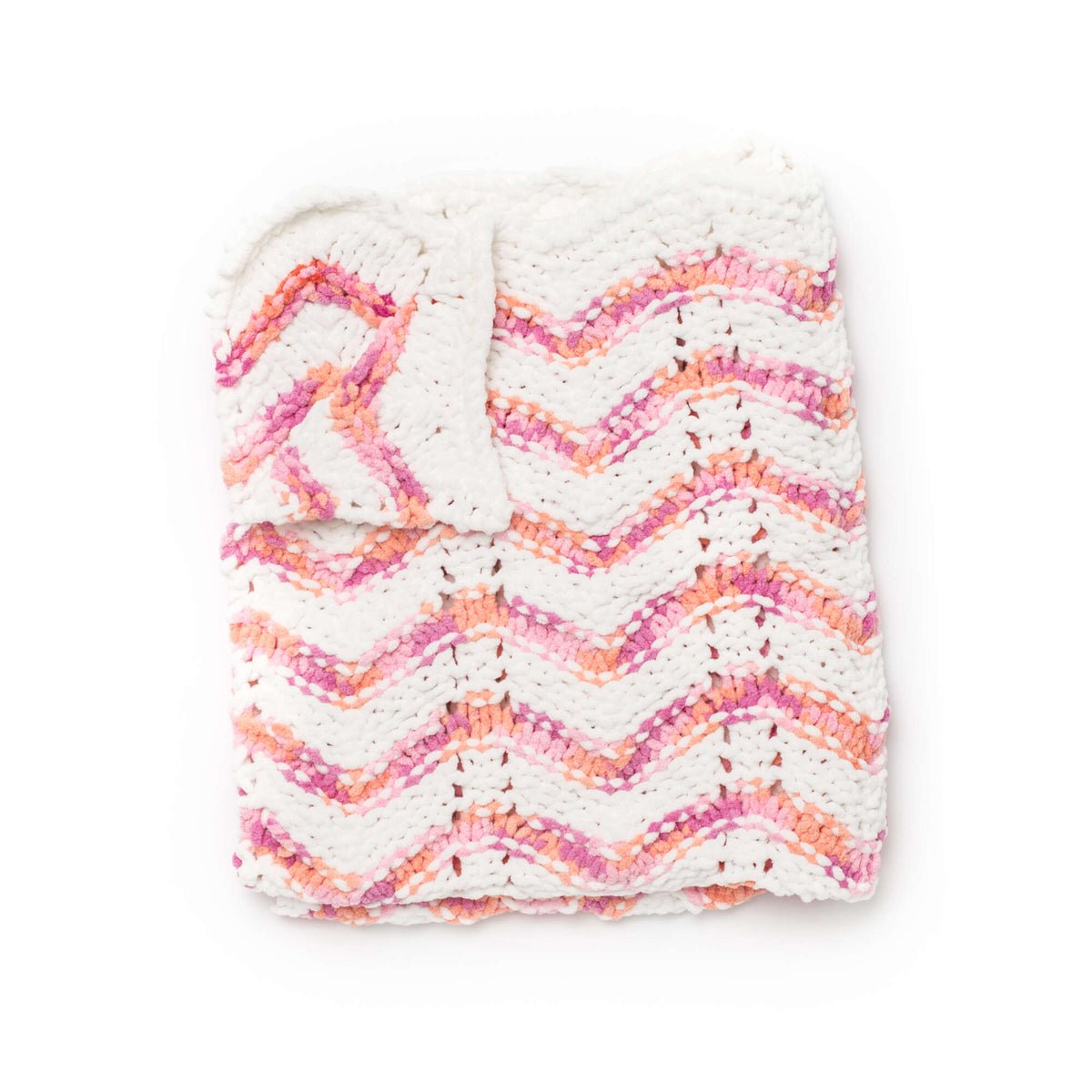 Knit Blanket made in Bernat Baby Blanket yarn