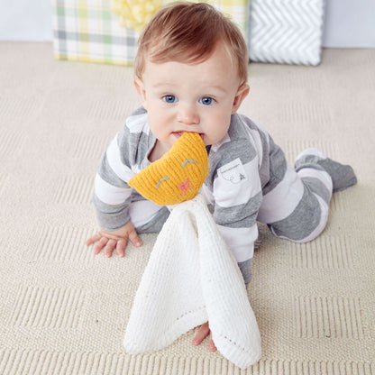 Bernat Knit Lovey Knit Blanket made in Bernat Baby Blanket Tiny yarn