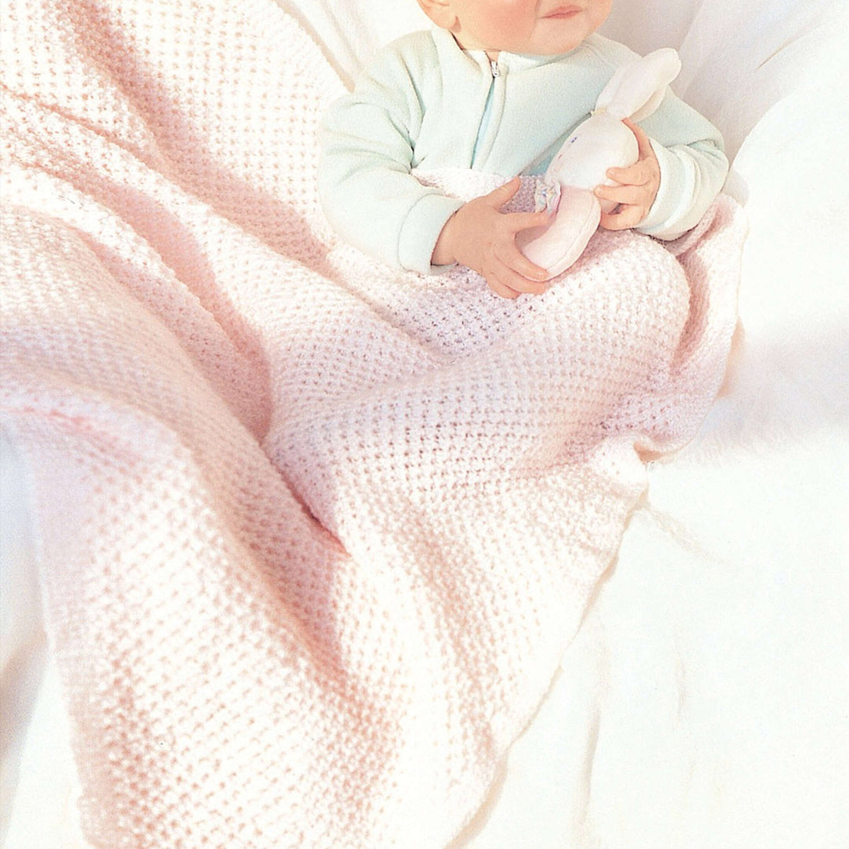 Knit Blanket made in Bernat Baby yarn