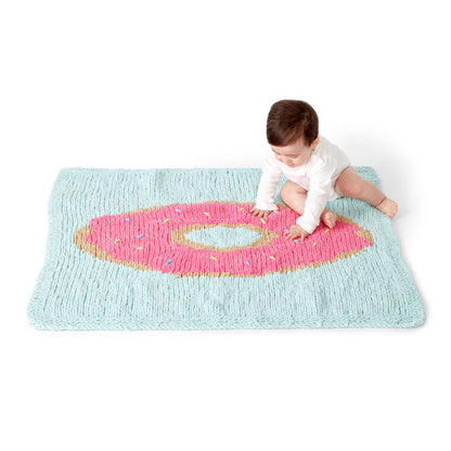 Bernat Knit Donut Blanket Knit Blanket made in Bernat Baby Blanket yarn