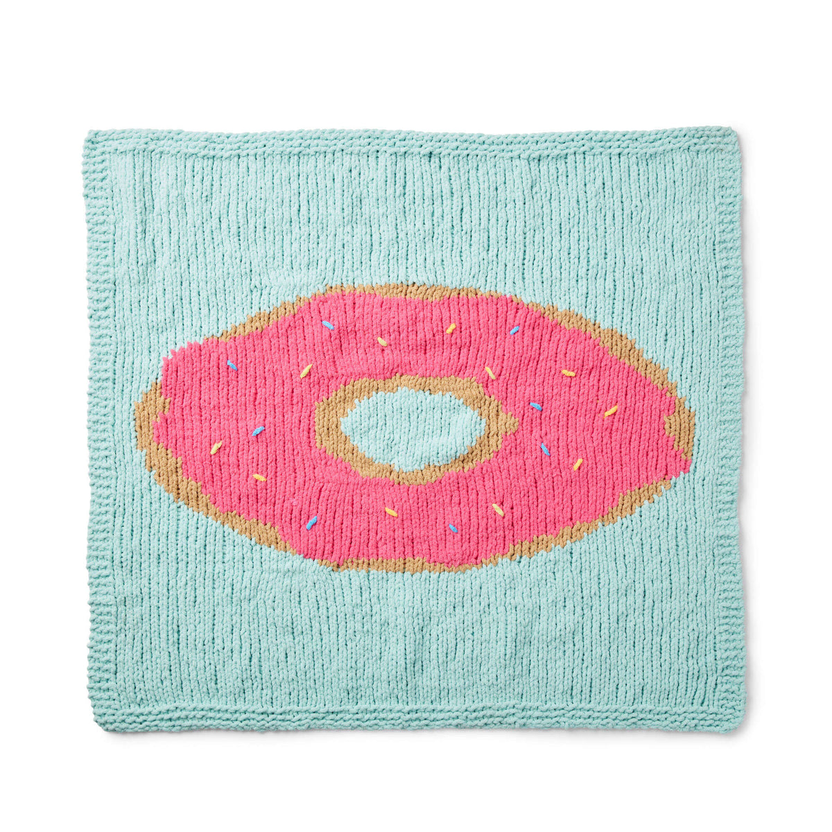 Knit Blanket made in Bernat Baby Blanket yarn