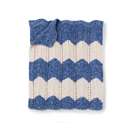 Bernat Knit Waves Blanket Knit Blanket made in Bernat Baby Velvet yarn