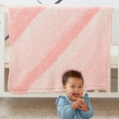 Bernat Corner to Corner Garter Knit Blanket Knit Blanket made in Bernat Baby Blanket yarn