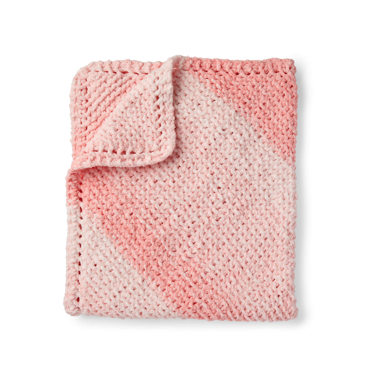 Knit Blanket made in Bernat Baby Blanket yarn