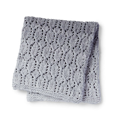 Bernat Knit Lofty Lacy Baby Blanket Knit Blanket made in Bernat Baby Blanket yarn