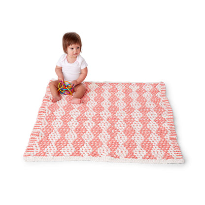 Bernat Mosaic Stitch Knit Baby Blanket Knit Blanket made in Bernat Baby Blanket yarn
