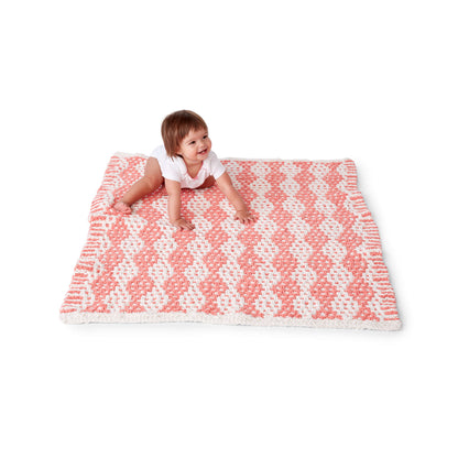 Bernat Mosaic Stitch Knit Baby Blanket Knit Blanket made in Bernat Baby Blanket yarn