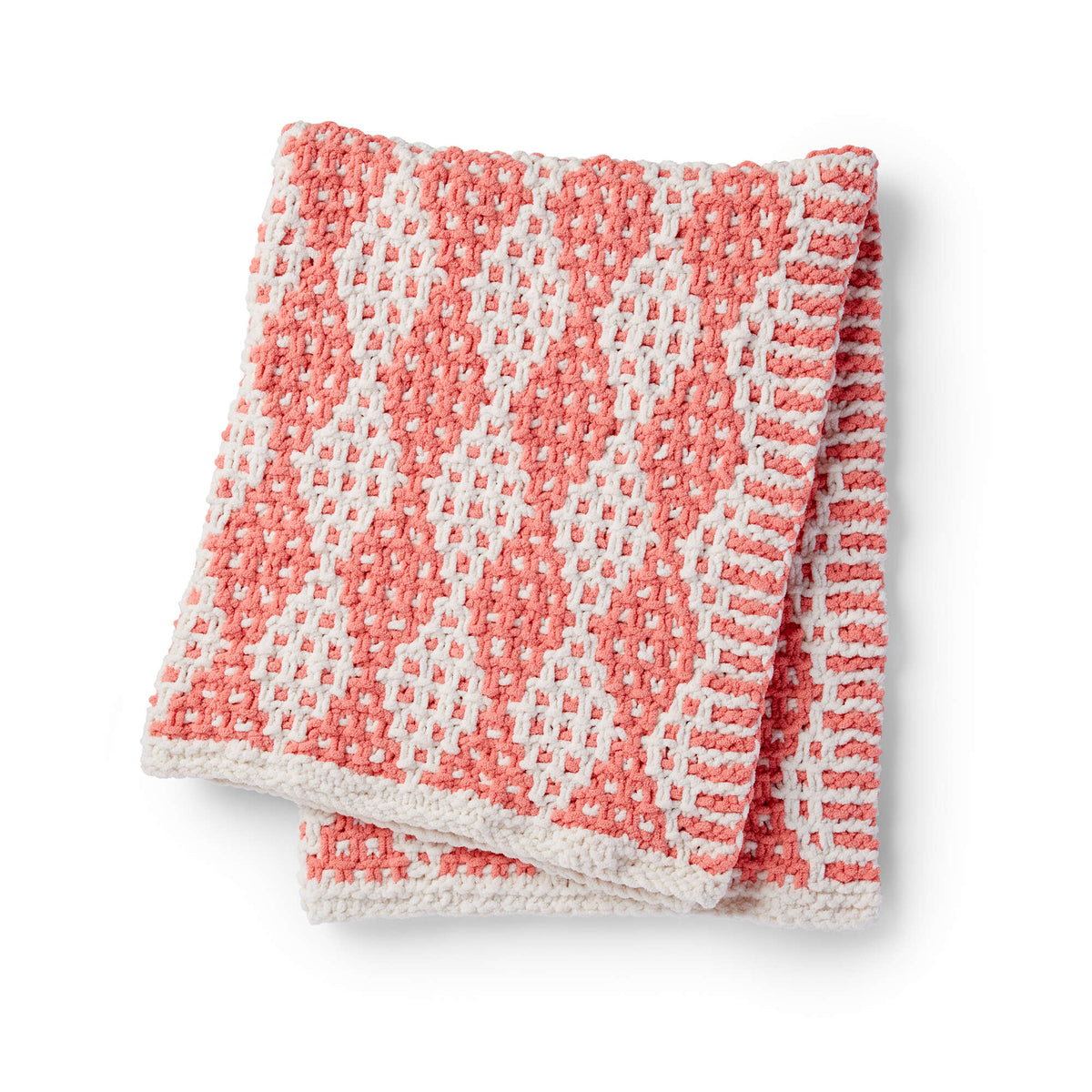 Knit Blanket made in Bernat Baby Blanket yarn