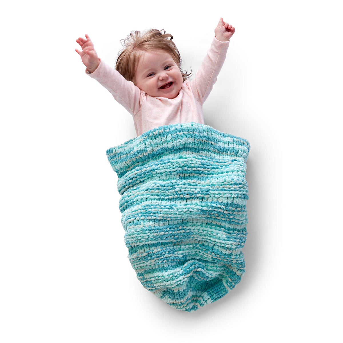 Knit Blanket made in Bernat Baby Blanket yarn